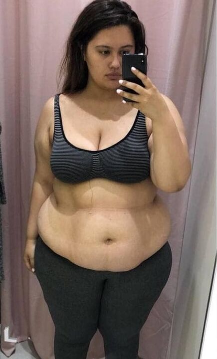 Jeg hadede min krop på grund af de ekstra kilo.